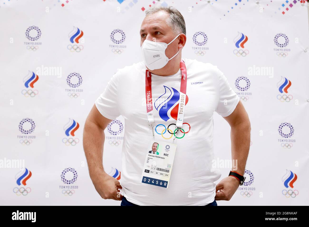 Tokyo Japan July 22 21 Russian Olympic Committee President Stanislav Pozdnyakov Gives A Press Conference Ahead Of The Summer Olympics Tokyo Was To Host The Summer Olympic Games On