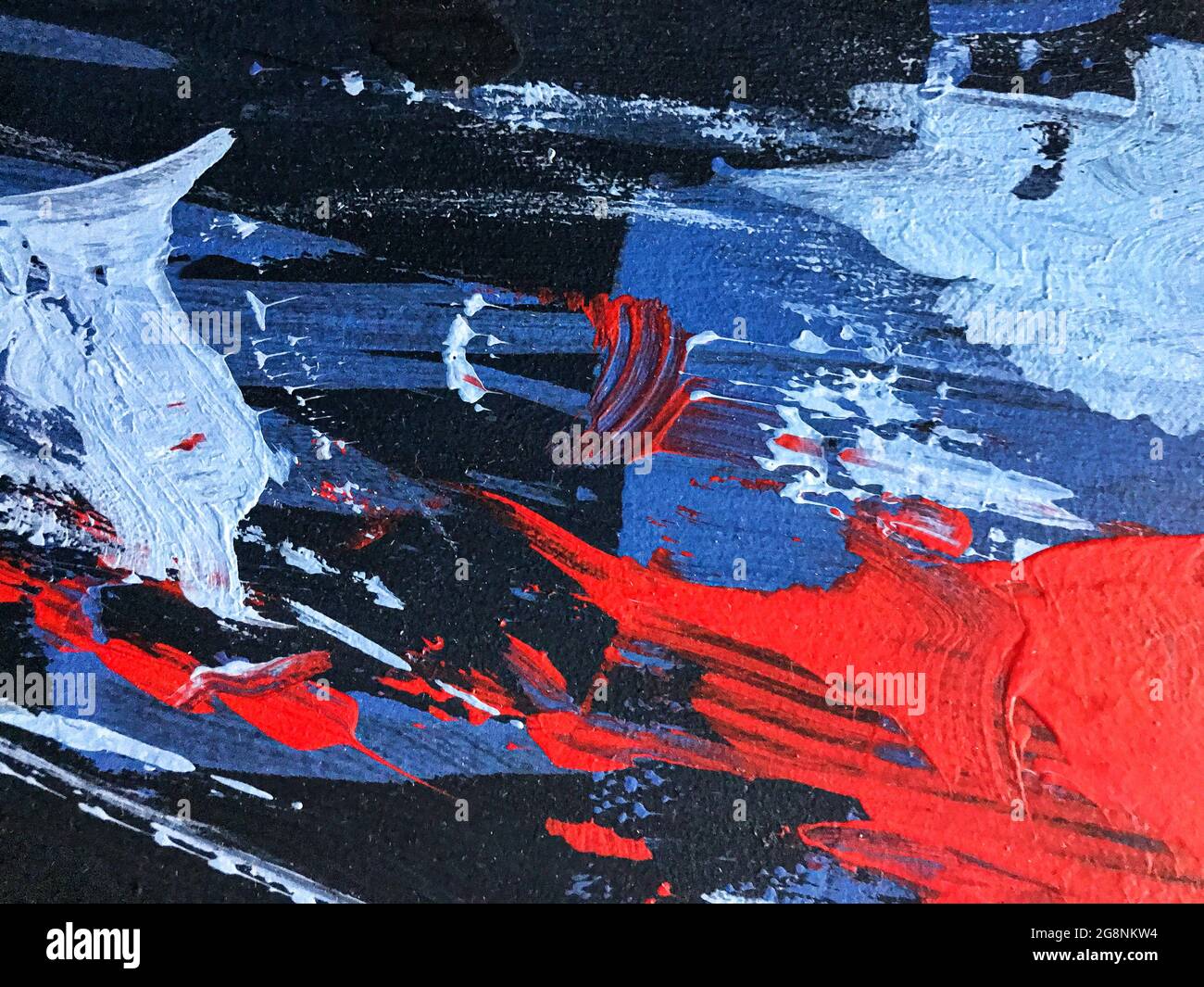 Abstract art background navy blue and red colors. Watercolor painting