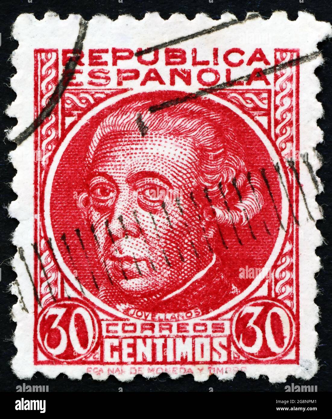 SPAIN - CIRCA 1935: a stamp printed in Spain shows Gaspar Melchor de Jovellanos, Statesman, Author, Philosopher, circa 1935 Stock Photo