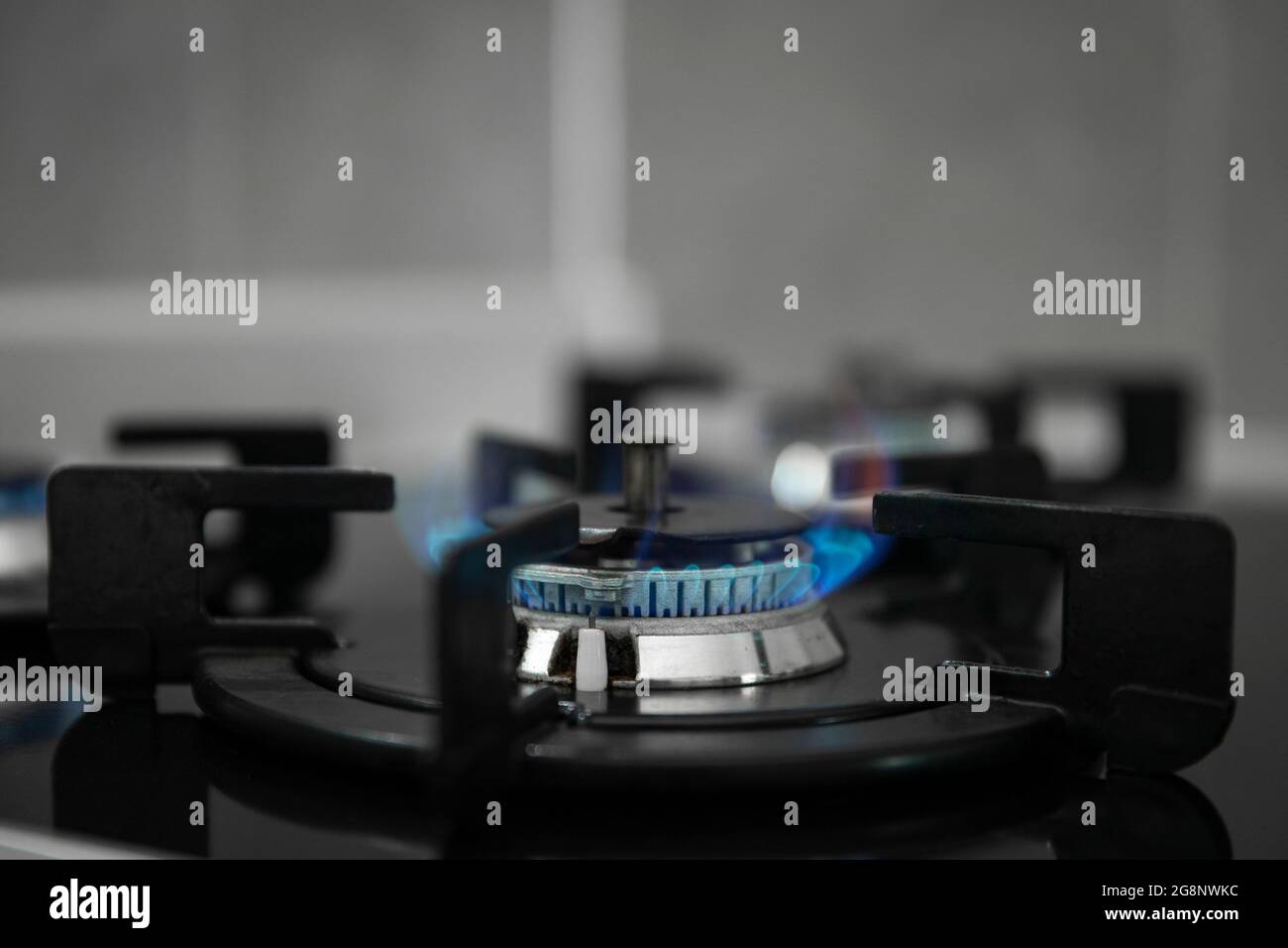 flame, turned on gas stove Stock Photo Alamy