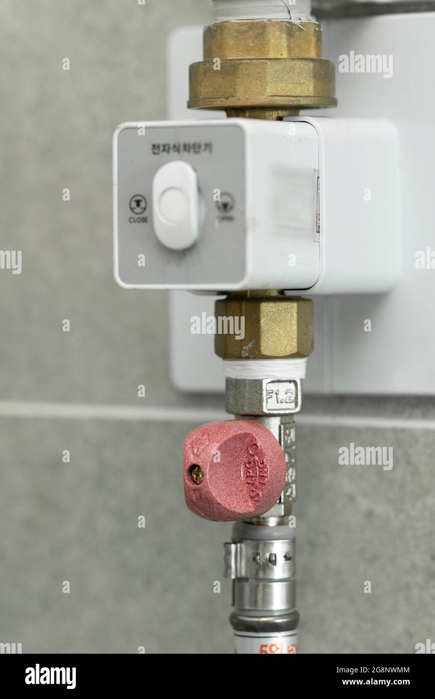 gas stove and gas circuit breaker Stock Photo Alamy