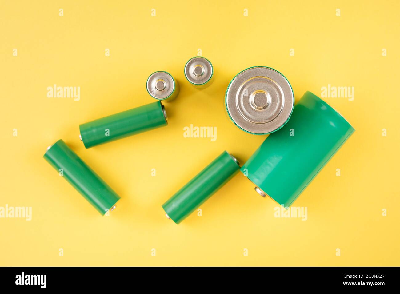 Green eco batteries, environment friendly battery Stock Photo Alamy