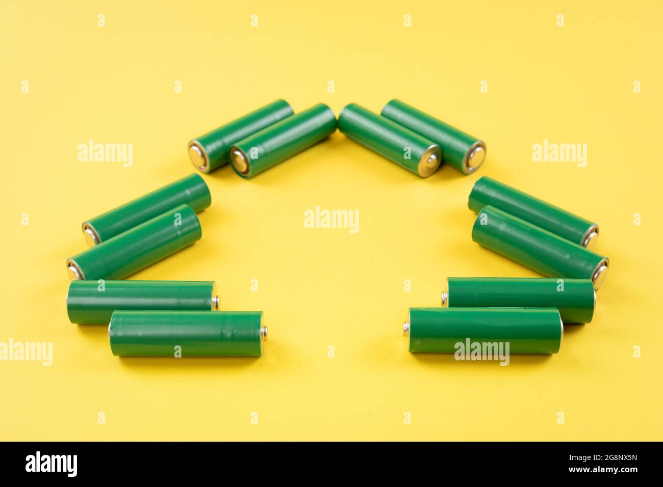 Green eco batteries, environment friendly battery Stock Photo Alamy
