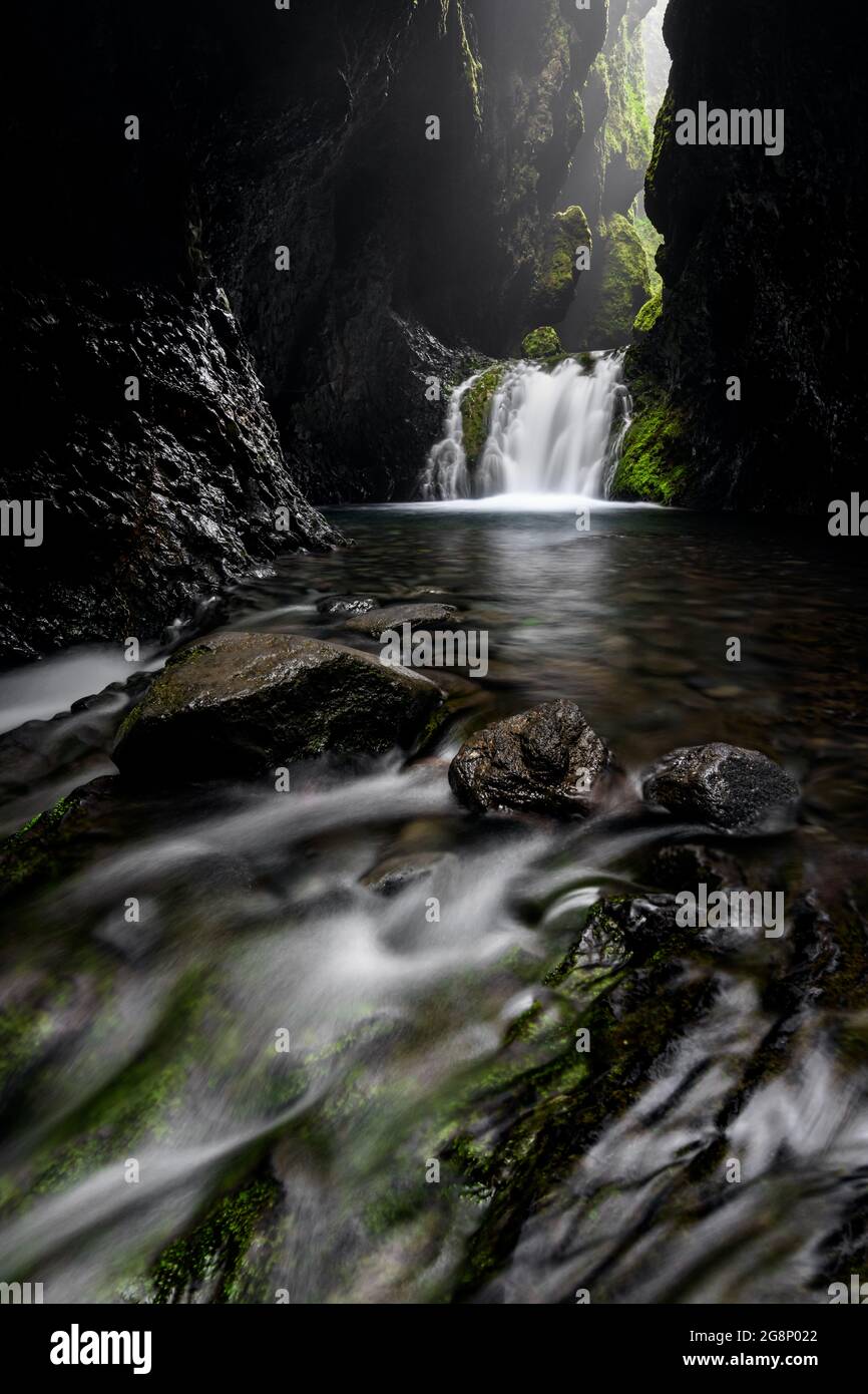 Iceland's enchanted ravine of Nauthúsagil. Stock Photo