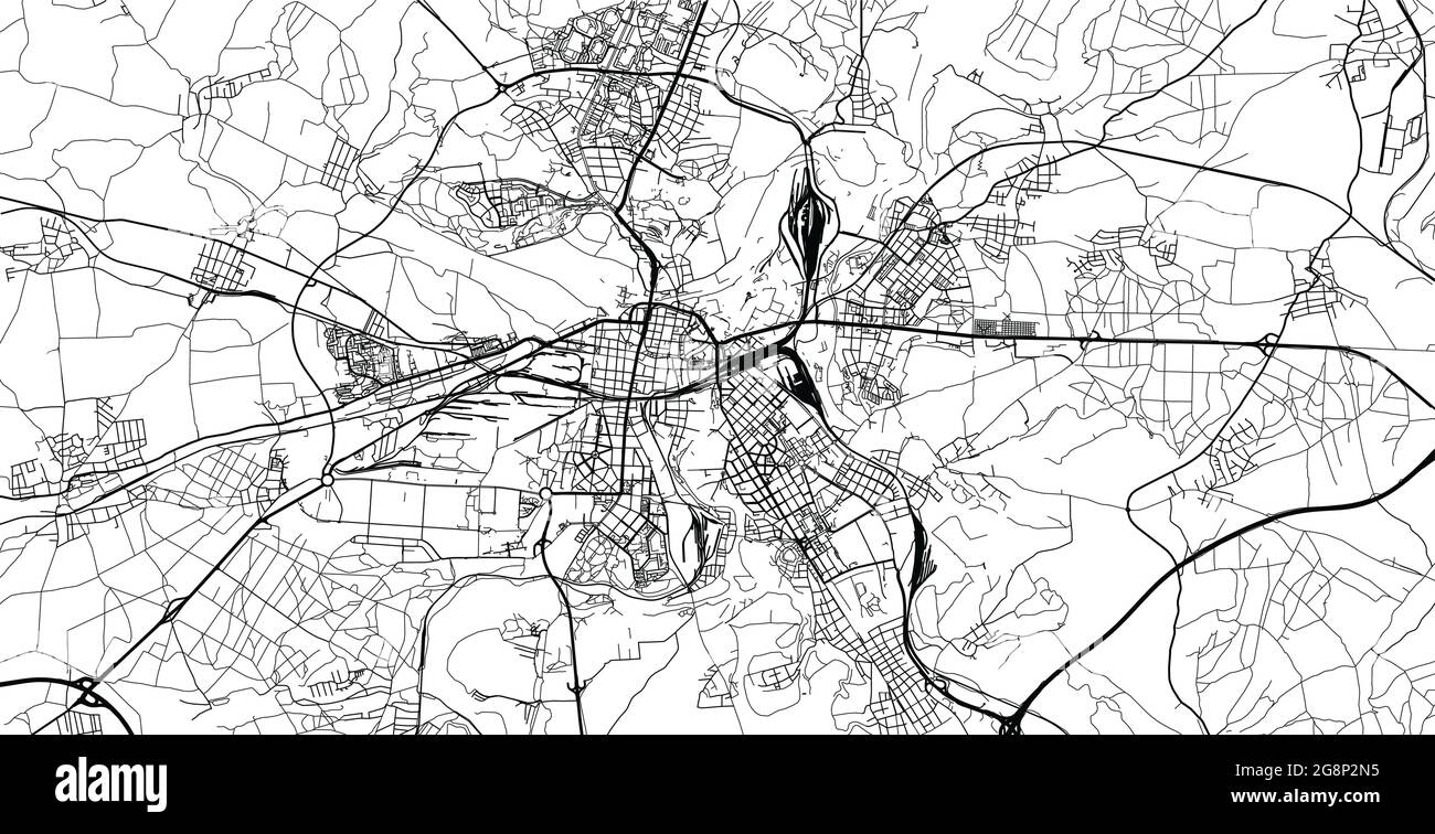 Urban vector city map of Pilsen, Czech Republic, Europe Stock Vector