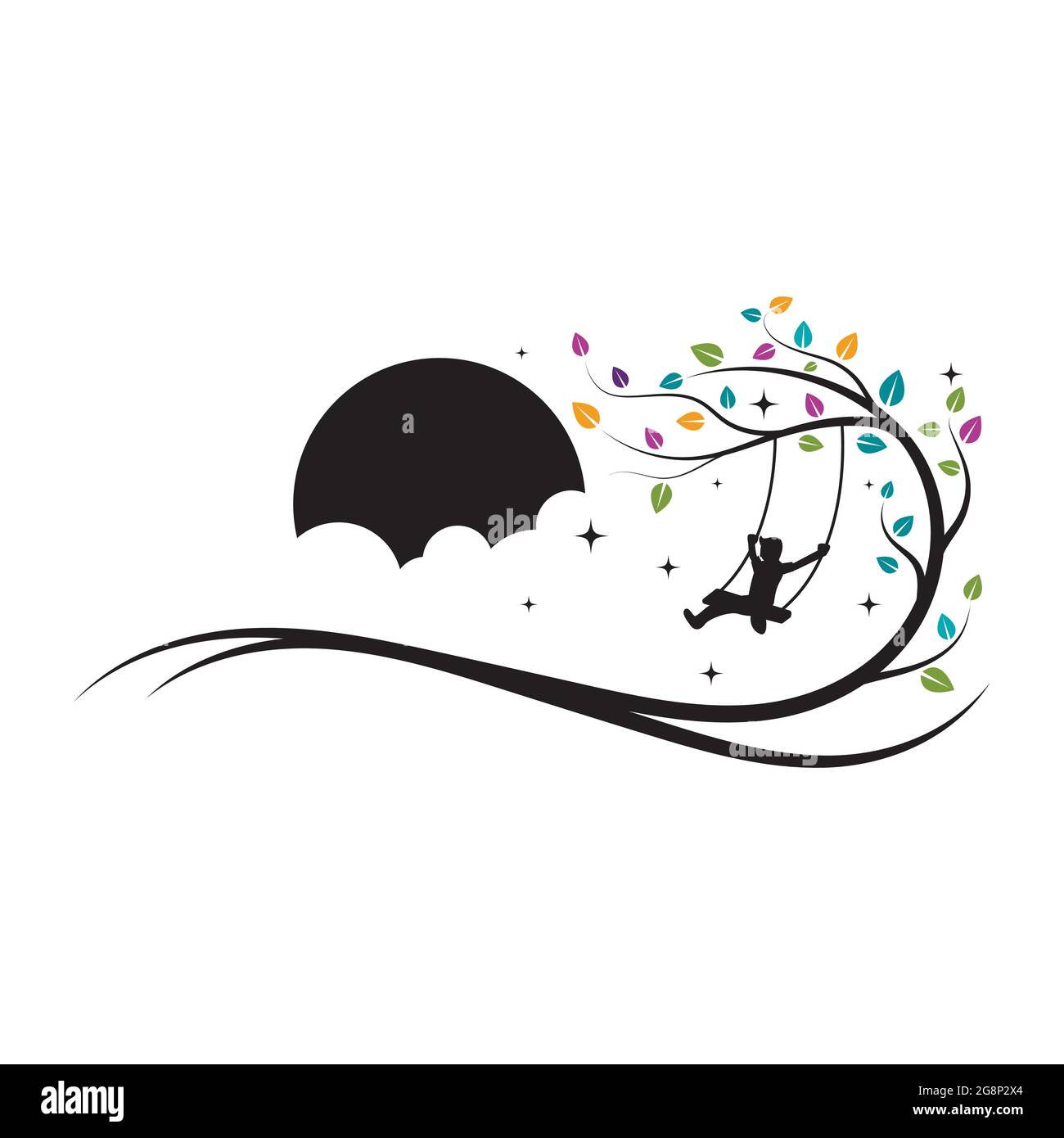 kids tree logo Vector icon design illustration Template Stock Vector ...