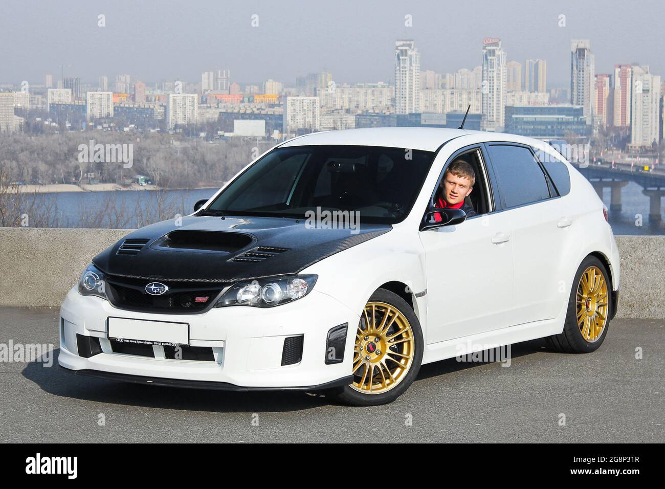 Kiev, Ukraine - March 25, 2015: Subaru Impreza WRX STI in the city Stock Photo