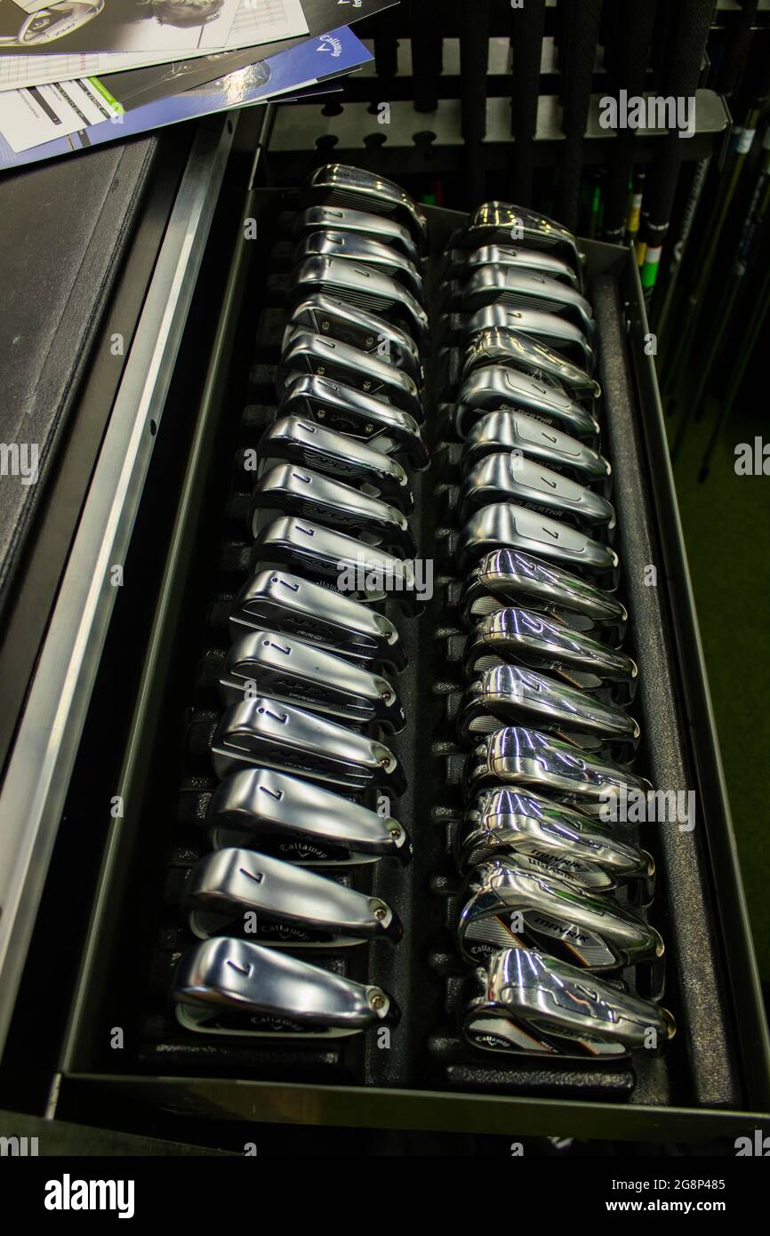 Captures of Iron heads at a local golf store. Stock Photo
