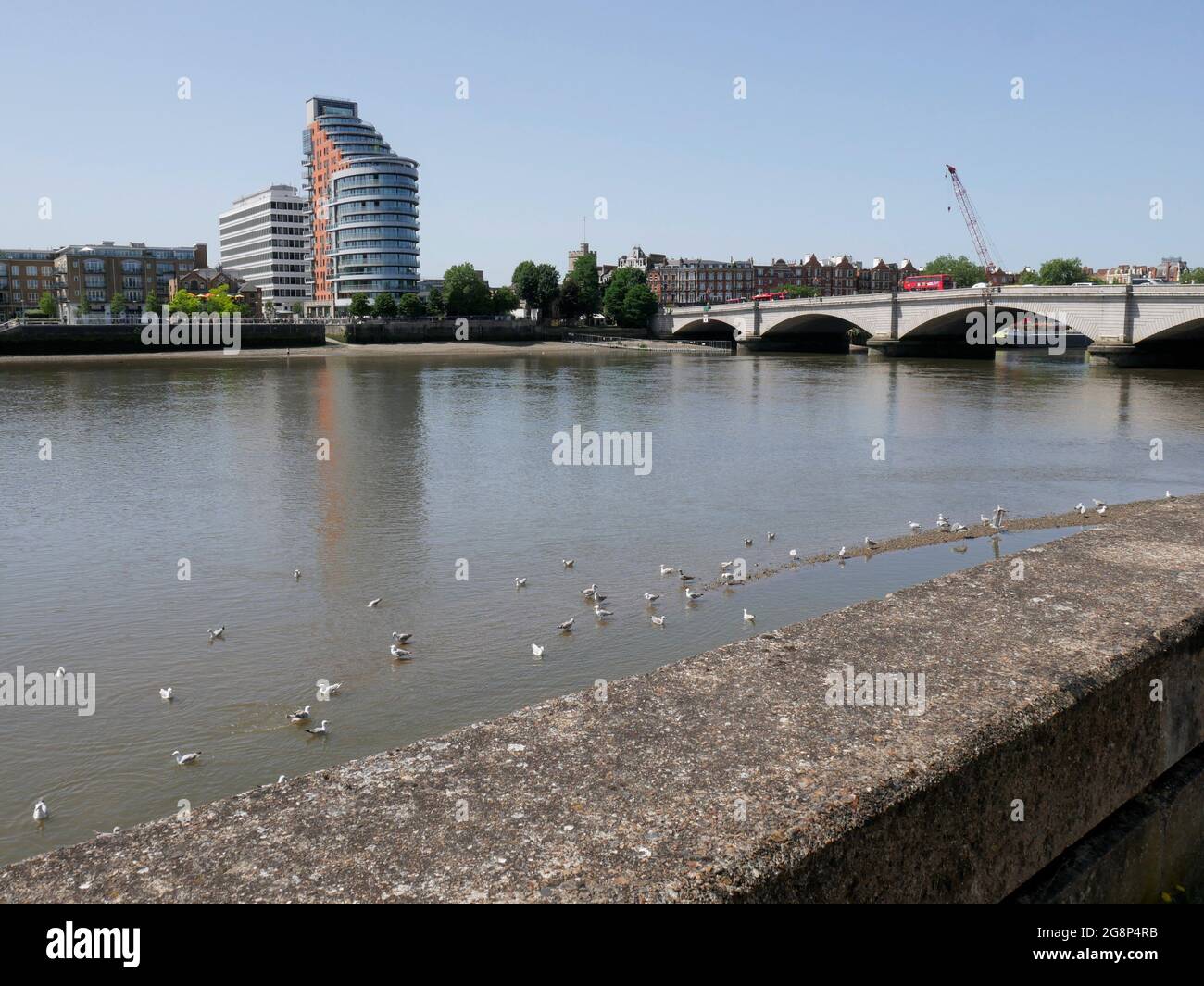 Putney bridge with Putney Wharf Tower in the background. View from