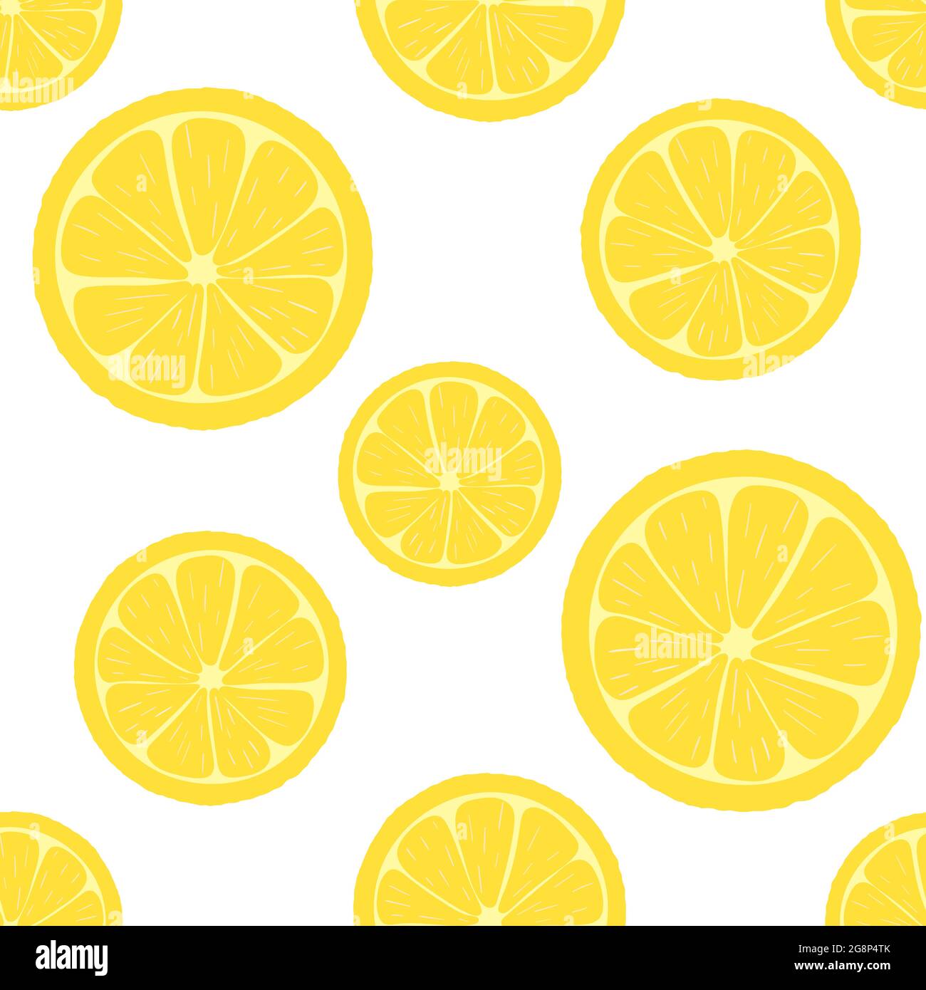 Bright yellow lemon pattern, vector illustration. Sliced citrus fruits