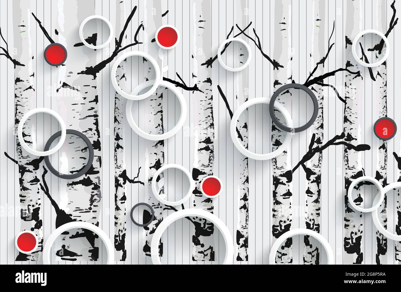 Trees background with 3d circle, Modern ideas in the design of any