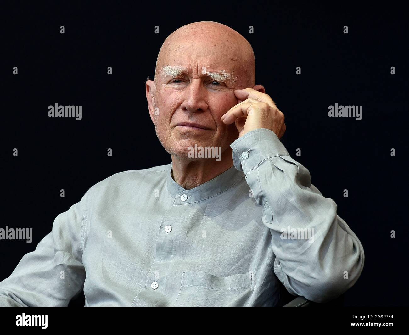 Italy, Rome, 21 July, 2021. The famous brazilian social documentary photographer and photojournalist Sebastiao Ribeiro Salgado Junior attends the opening of his photo exhibition 'Sebastiao Salgado. Amazonia' at the Maxxi Museum in Rome.   Photo © Fabio Mazzarella/Sintesi/Alamy Live News Stock Photo