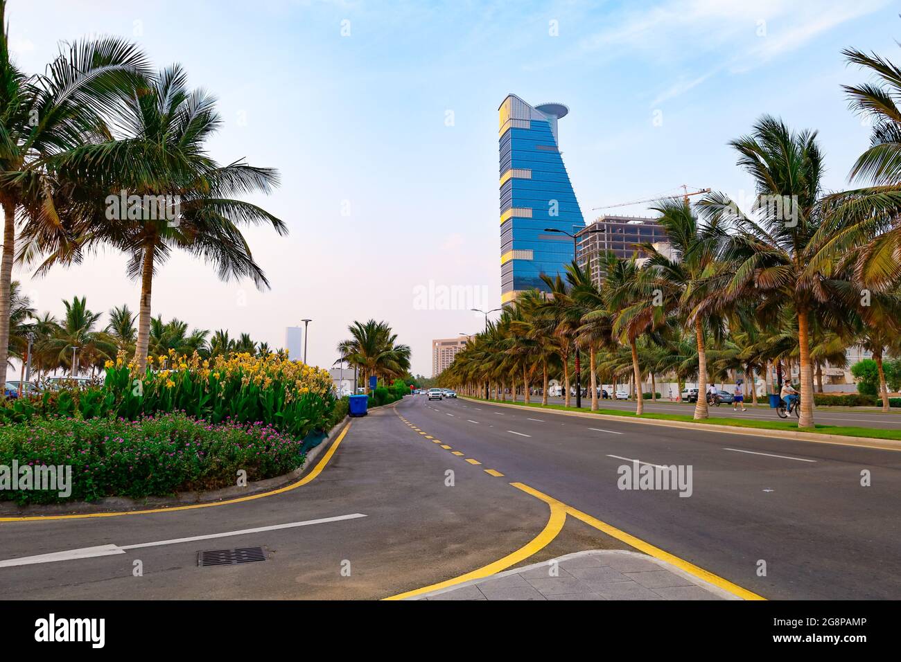 Jeddah beach Saudi Arabia April 30 2021 - Red Sea corniche View Stock Photo