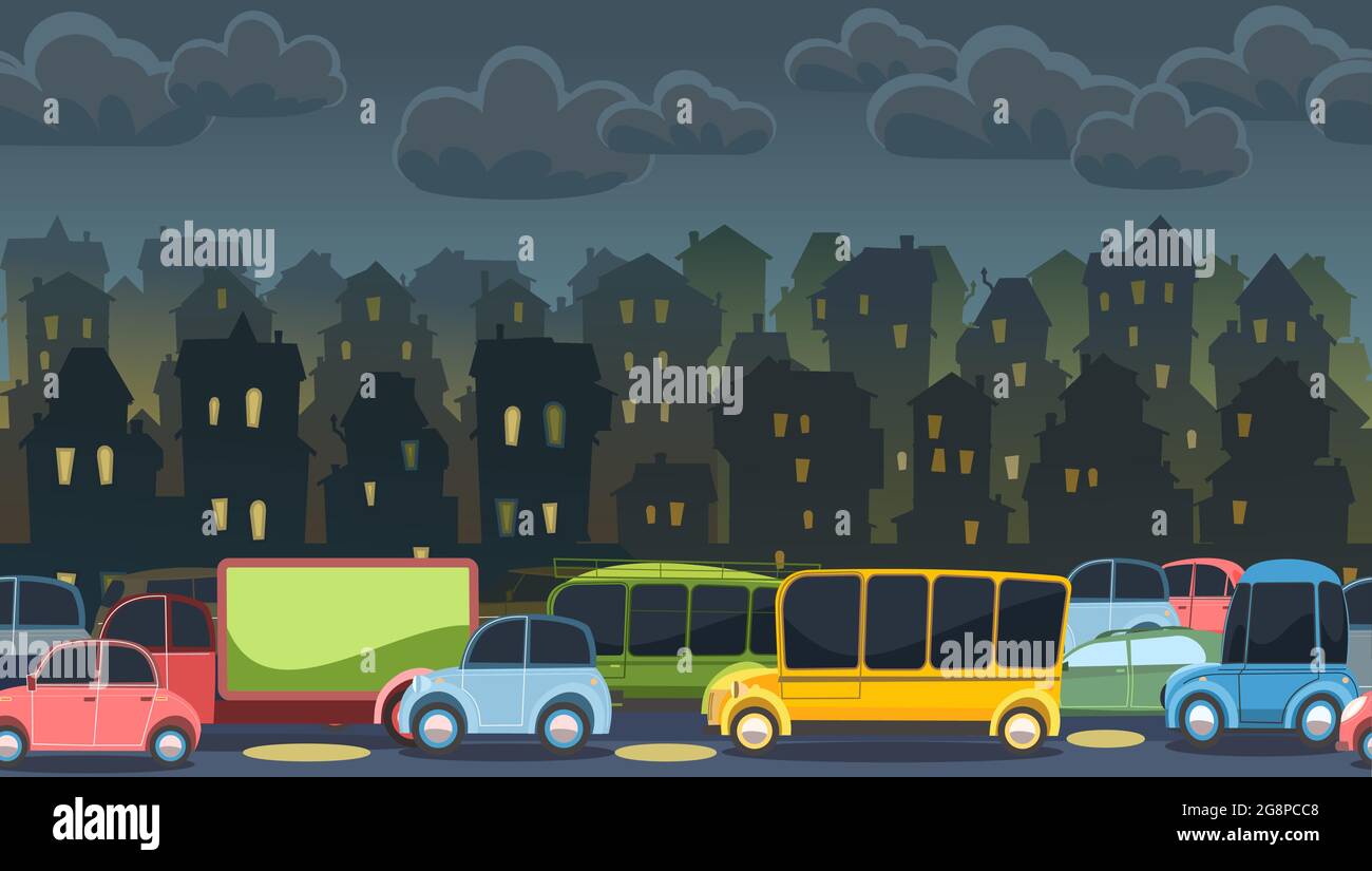 Heavy traffic on road in Stock Vector Images Alamy