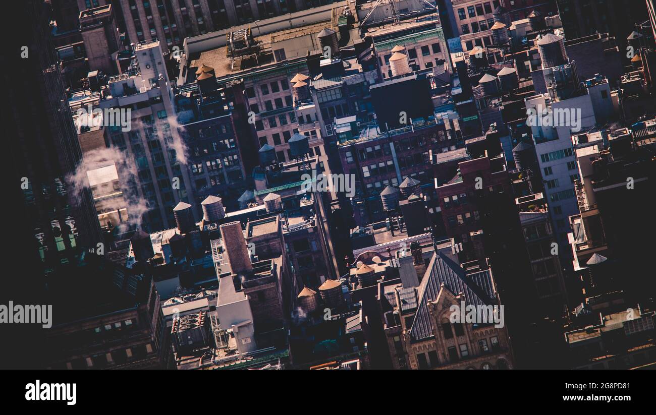 New York City, Midtown Manhattan building rooftops. USA Stock Photo Alamy