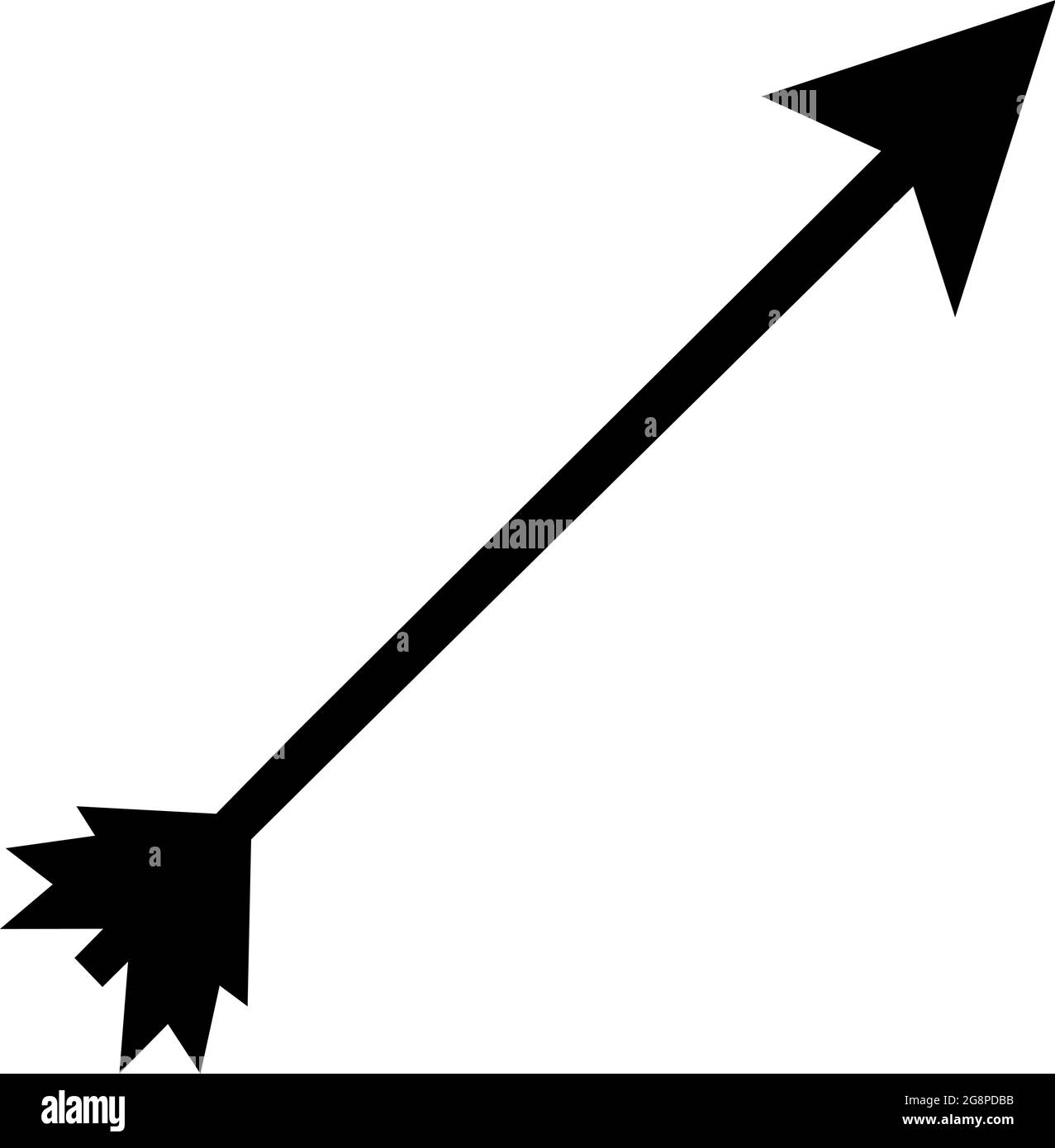 Vector illustration of the black silhouette of an archer arrow Stock Vector