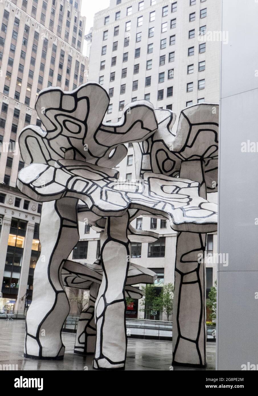 Artist Jean Dubuffet sculpure, Chase Manhattan Bank Plaza, Manhattan, New York, NY, USA Stock Photo