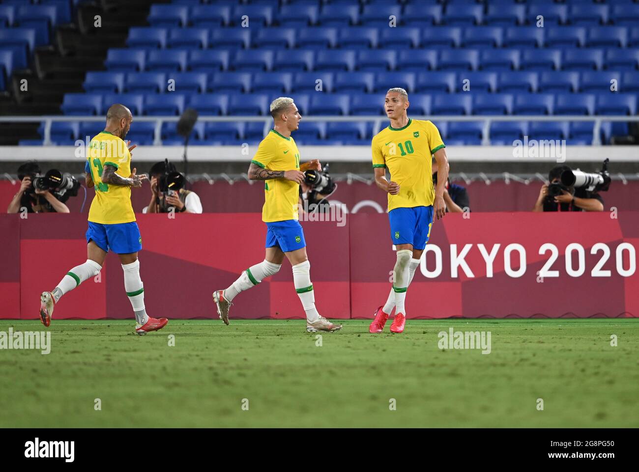 Yokohama, Japan. 22nd July 2021. T'QUIO, TO - 22.07.2021: OLYMPIC GAMES  TOKYO 2020 2021 TOKYO - Dani Alves do Brasil during the soccer game between  Brazil and Germany at the Tokyo 2020