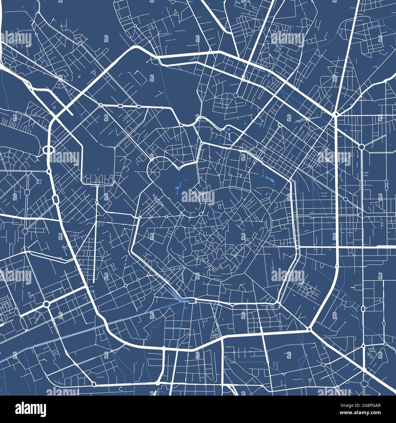 Detailed map poster of Milan city administrative area. Cityscape