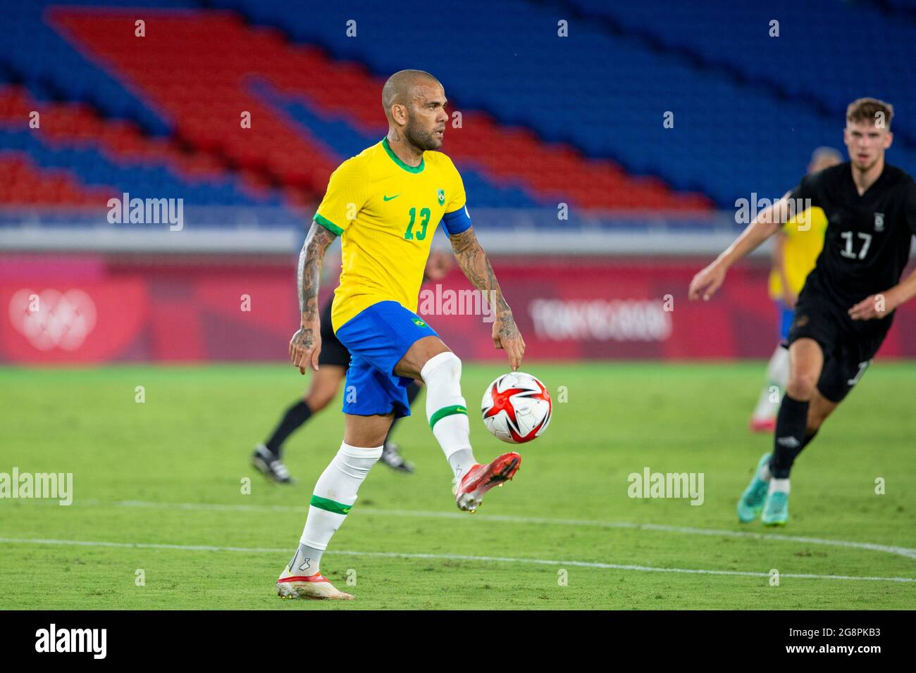 Yokohama, Japan. 22nd July 2021. T'QUIO, TO - 22.07.2021: OLYMPIC GAMES  TOKYO 2020 2021 TOKYO - Dani Alves do Brasil during the soccer game between  Brazil and Germany at the Tokyo 2020