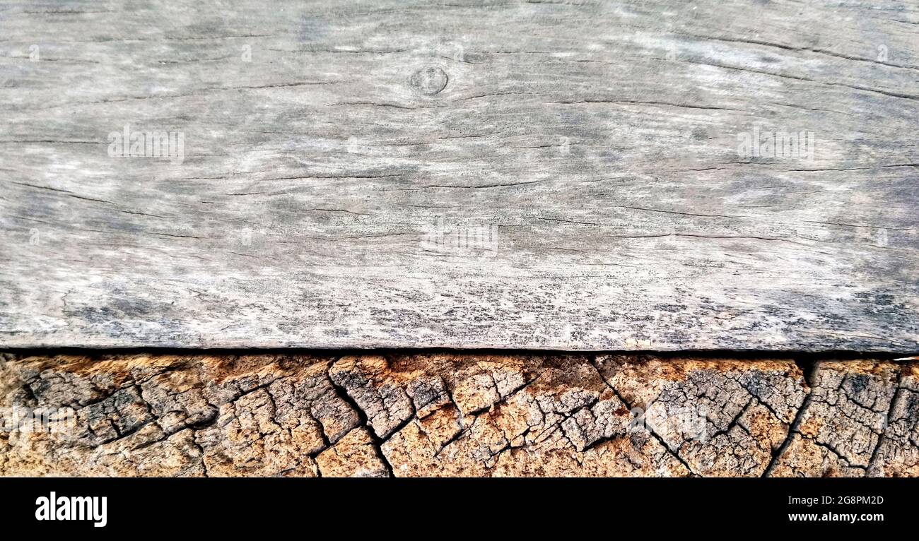 Surface eroded by time,Old wood background, Wood Texture With Natural Pattern with empty space Stock Photo