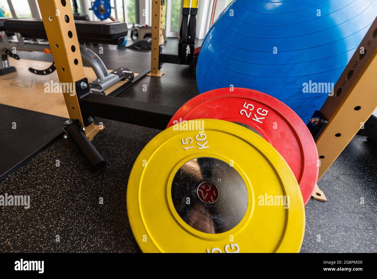 Modern gym in leisure center fitness machines Stock Photo Alamy
