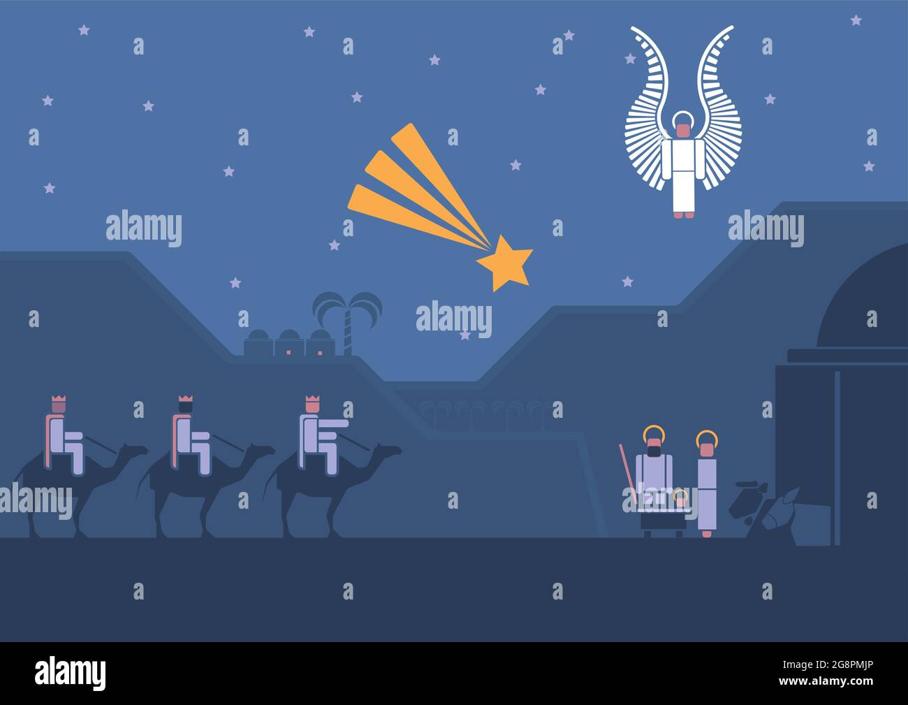 nativity scene and the three wise men Stock Vector Image & Art - Alamy