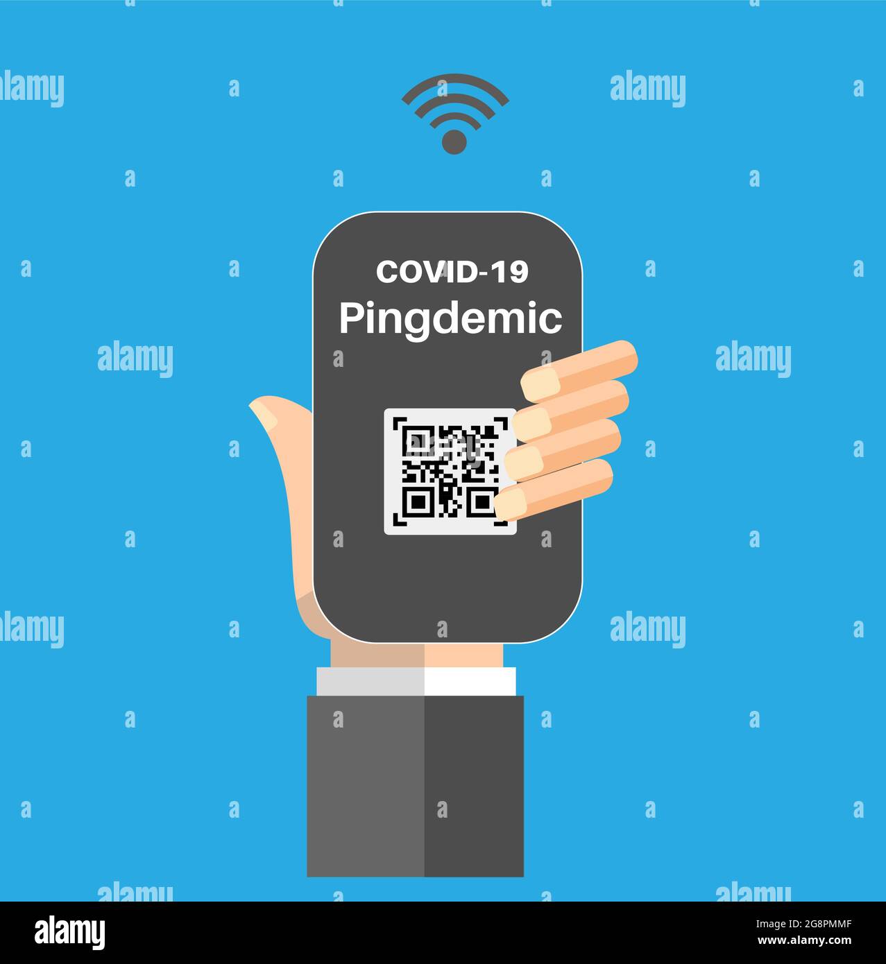 Pingdemic Covid-19 test and trace app vector illustration Stock Vector