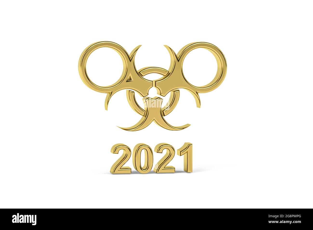 Golden 3d olympics icon isolated on white background - 3d render Stock Photo