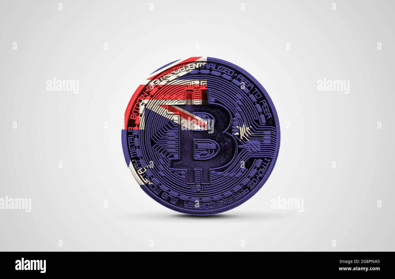Australia flag on a bitcoin cryptocurrency coin. 3D Rendering Stock Photo -  Alamy