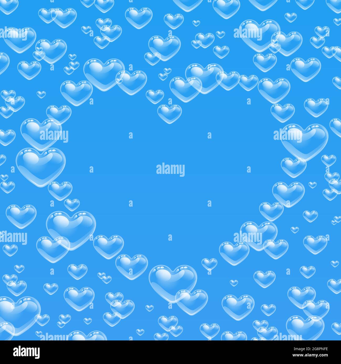 Heart shaped bubbles frame with empty space Stock Vector