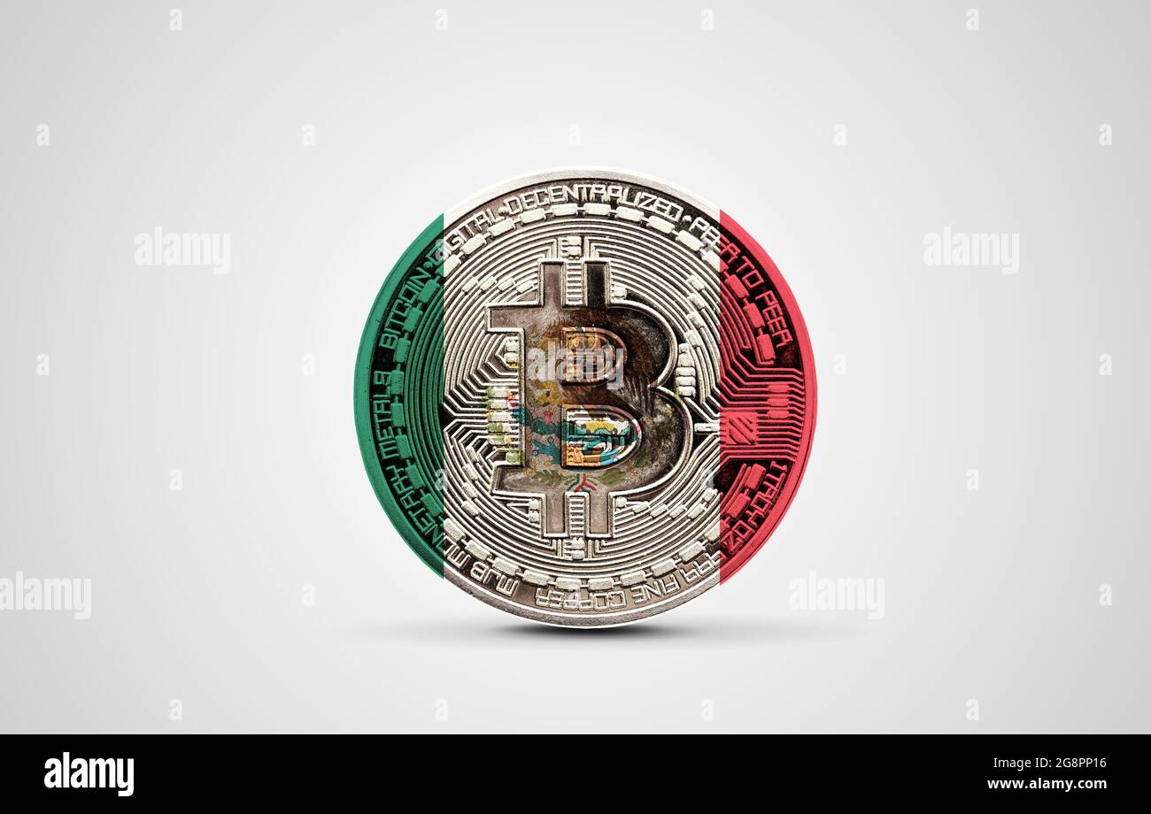 Mexico flag on a bitcoin cryptocurrency coin. 3D Rendering Stock Photo -  Alamy