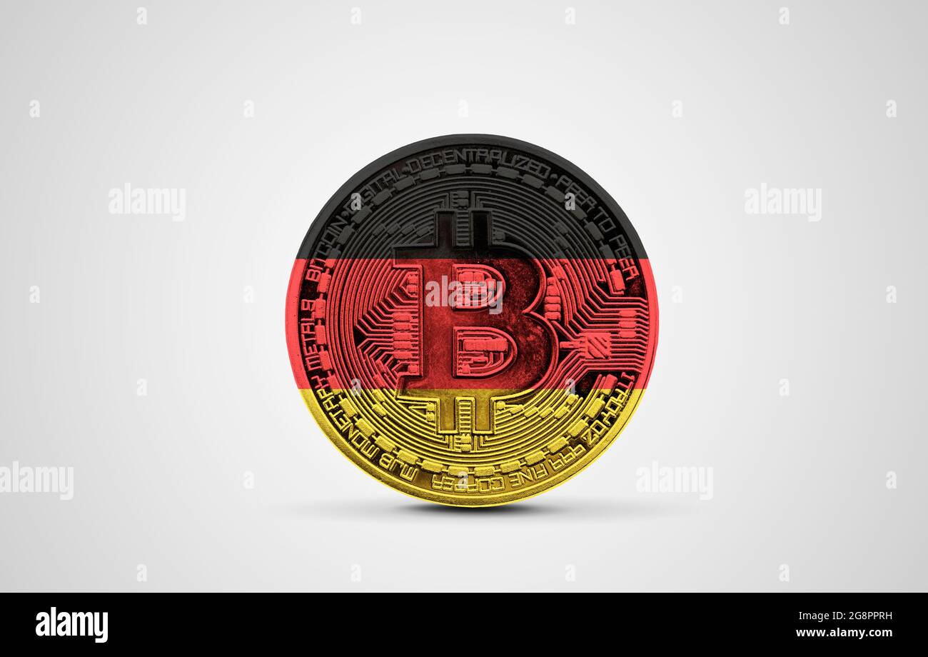 Germany flag on a bitcoin cryptocurrency coin. 3D Rendering Stock Photo -  Alamy