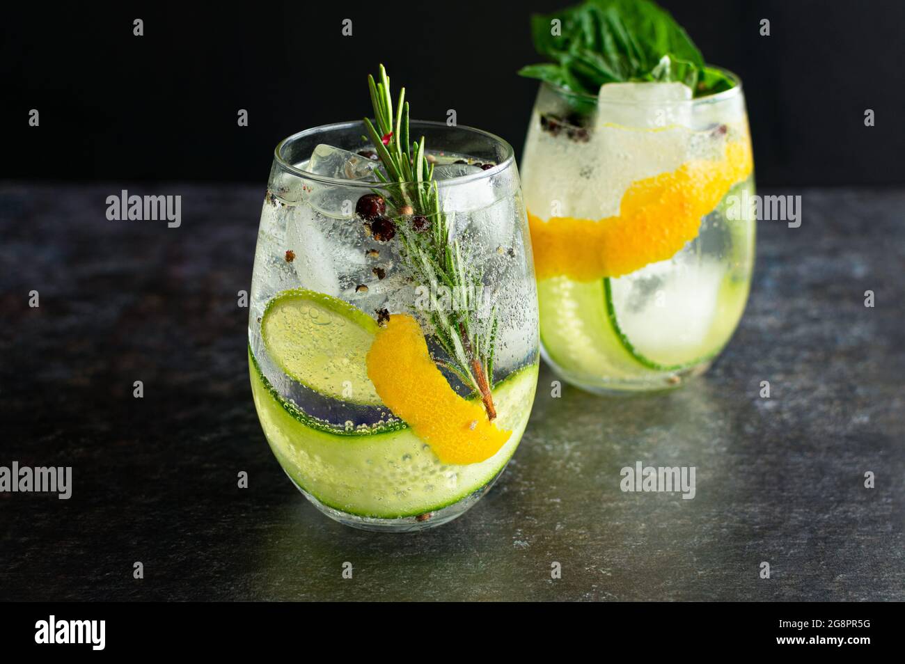 Spanish Gin Tonics Made with Gin and Various Aromatics Gin cocktails