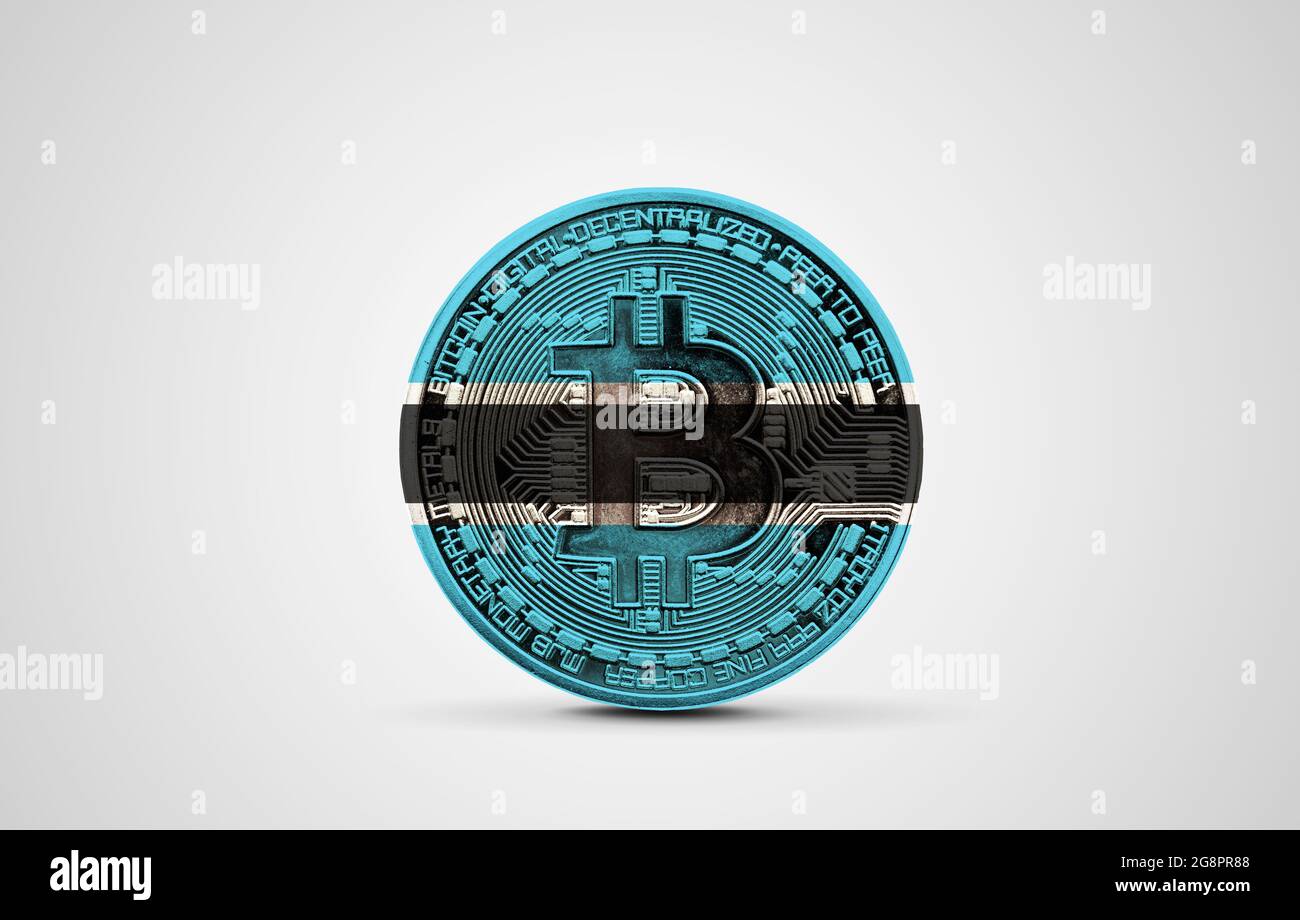 Botswana flag on a bitcoin cryptocurrency coin. 3D Rendering Stock Photo -  Alamy
