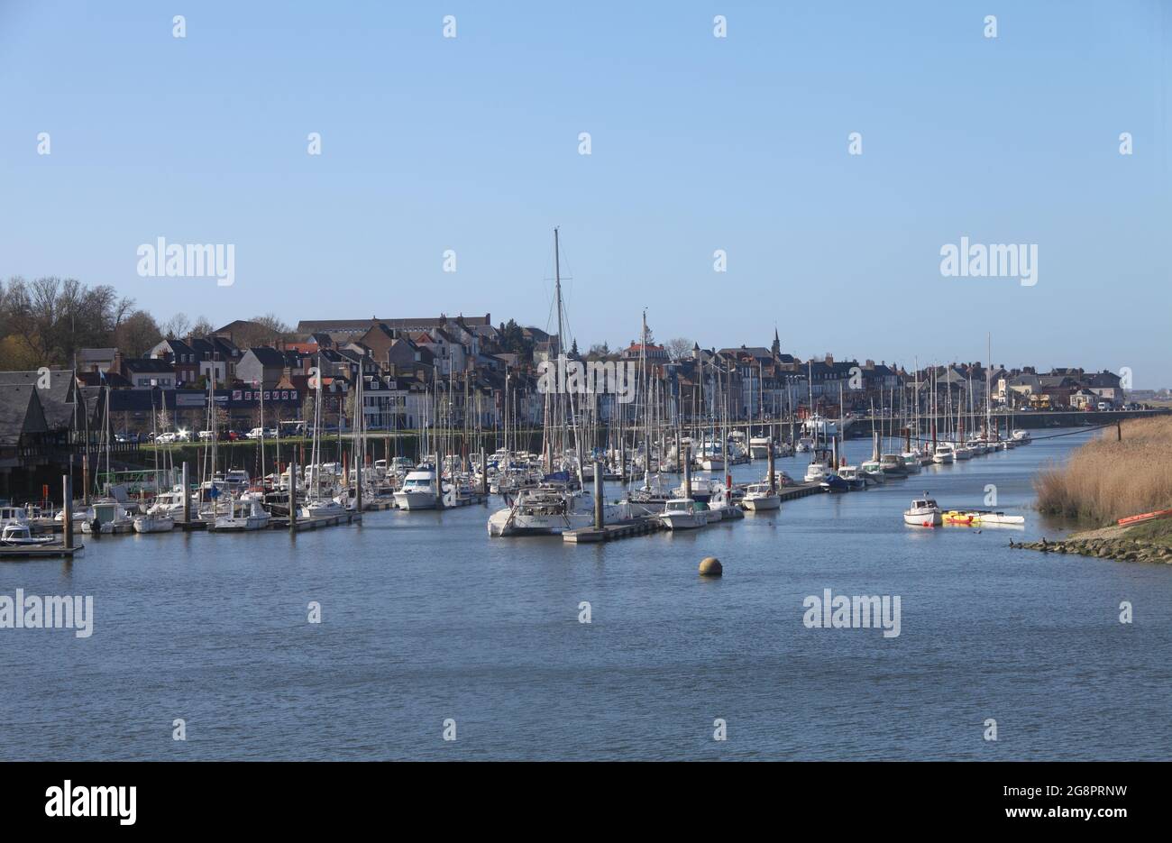 St Valery-sur-Somme, on the edge of the salt marshes of the Somme Bay, Grand Site of France, Picardy, France Stock Photo