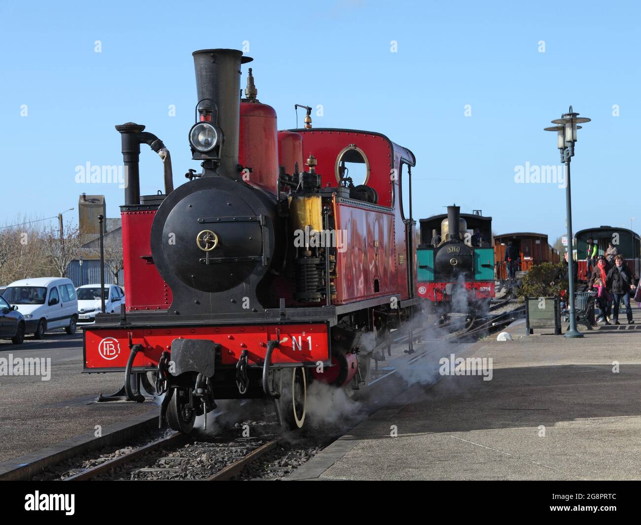 St Valery-sur-Somme Steam train at Noyelles-sur-Mer, Haute Somme, Picardy, France Stock Photo