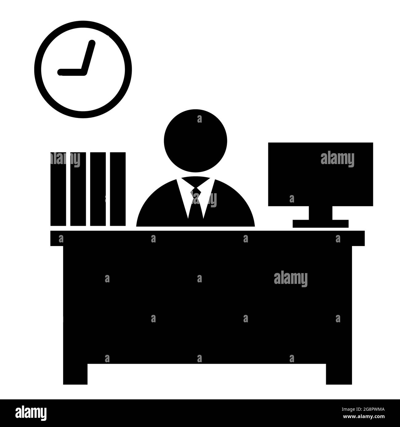 Office worker icon on white background. business man working in office  hour. manager sign. flat style Stock Photo - Alamy