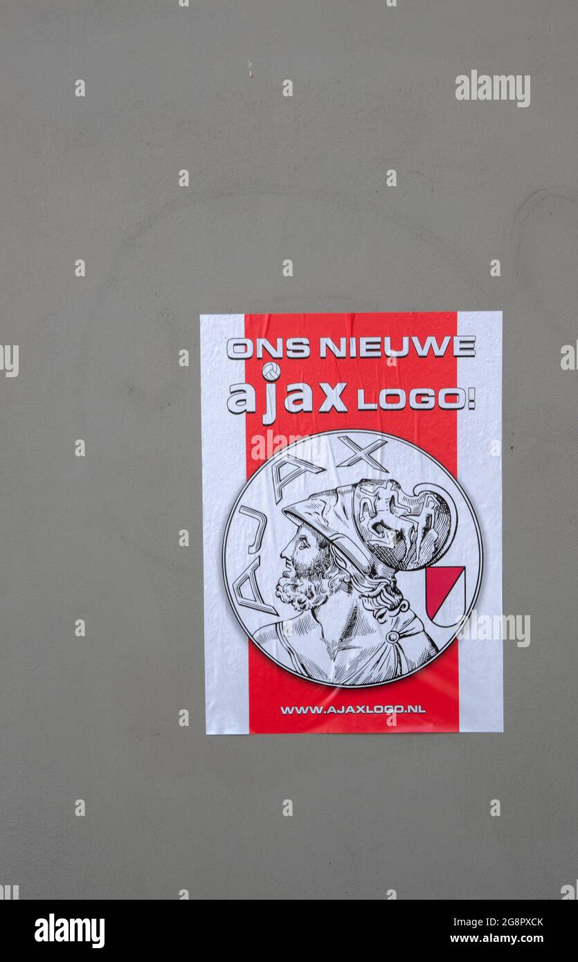 Poster New Ajax Logo At Amsterdam The Netherlands 22 7 21 Stock Photo Alamy