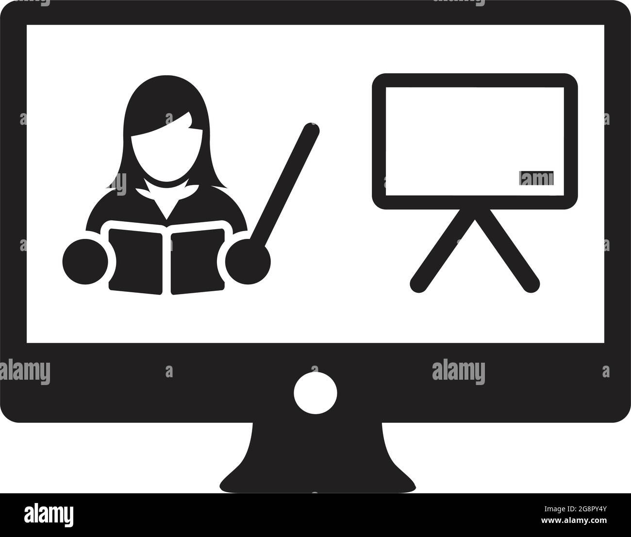 Online course icon vector teacher symbol with computer monitor and  whiteboard for online education class in a glyph pictogram illustration  Stock Vector Image \u0026 Art - Alamy, image size:1300x1106