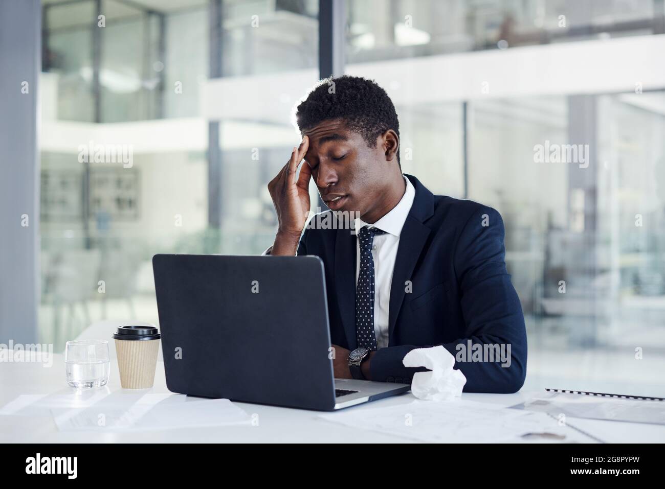 I have no energy to see this day through Stock Photo