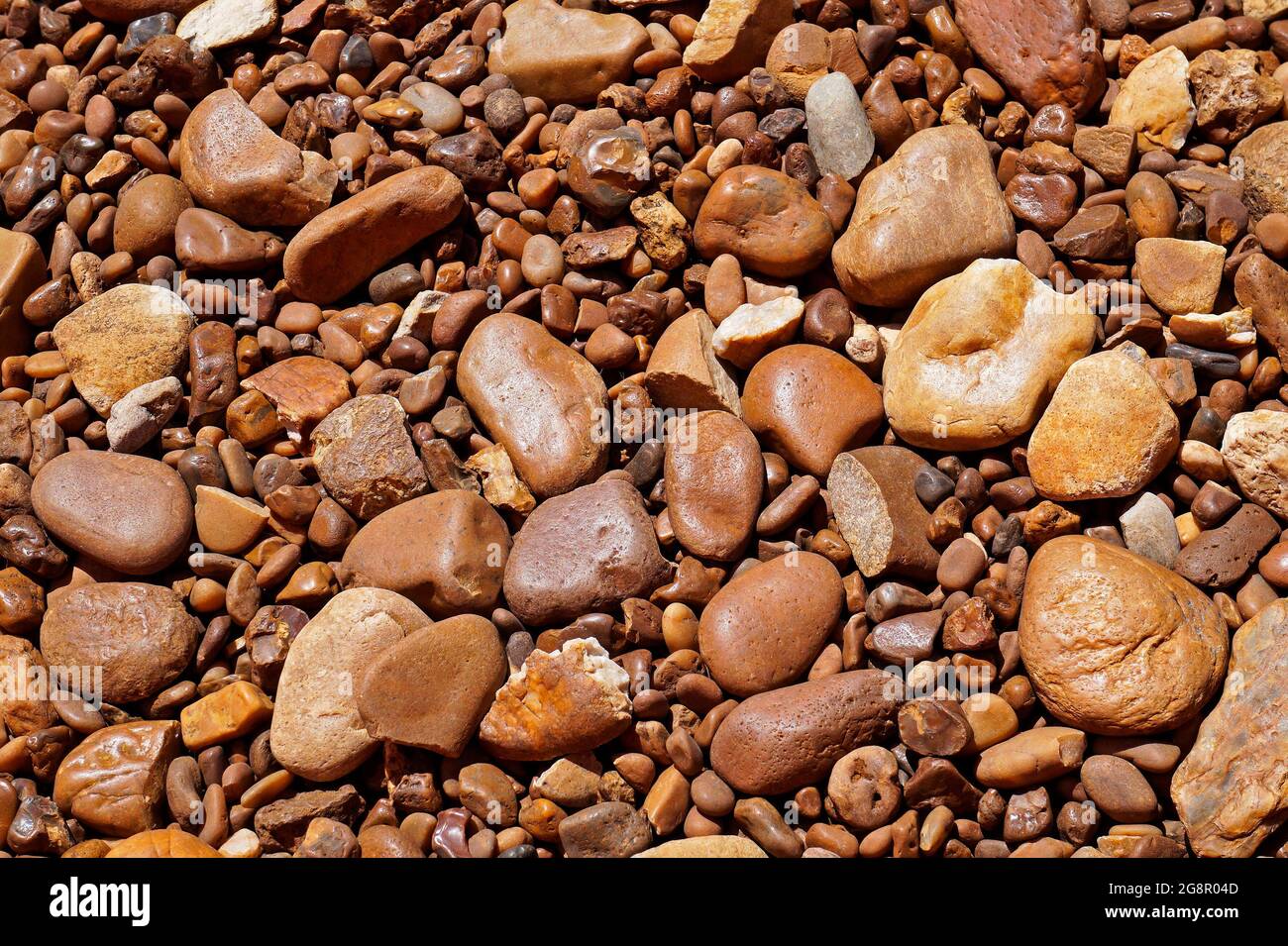 Brown pebbles background, Minas Gerais, Brazil Stock Photo