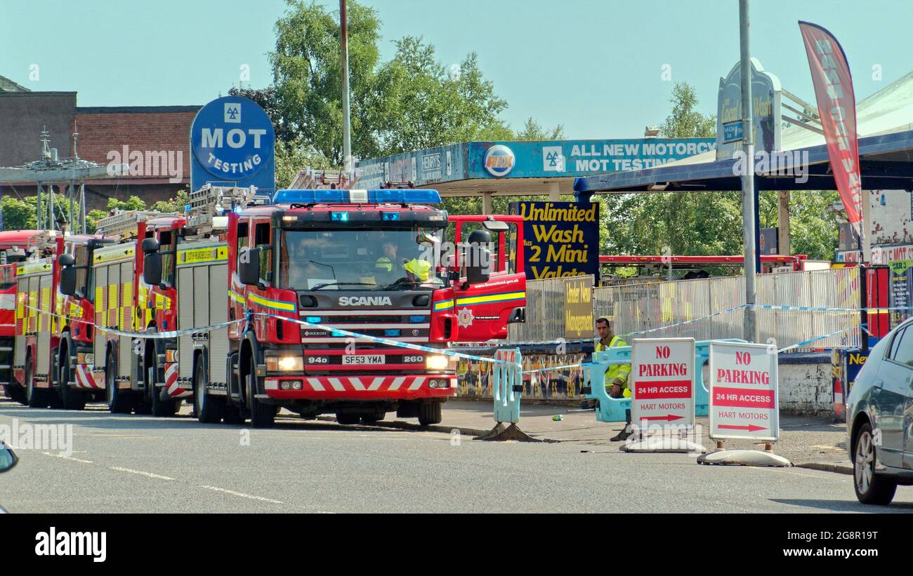 Clydebank, Glasgow, Scotland, UK, 22nd July, 2021. Clydebank car wash