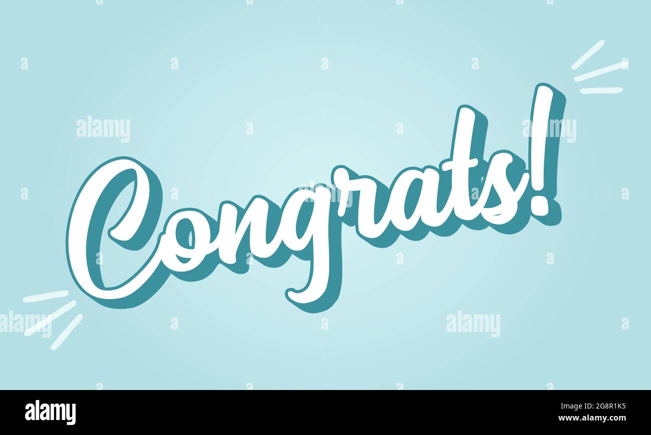Hand sketched Congrats word as banner or logo. Lettering for header ...