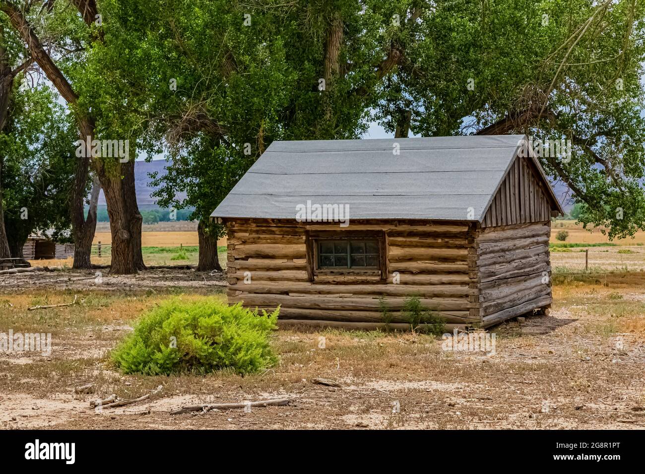 North Cabin at ML Ranch in Bighorn Canyon National Recreation Area, Wyoming, USA Stock Photo