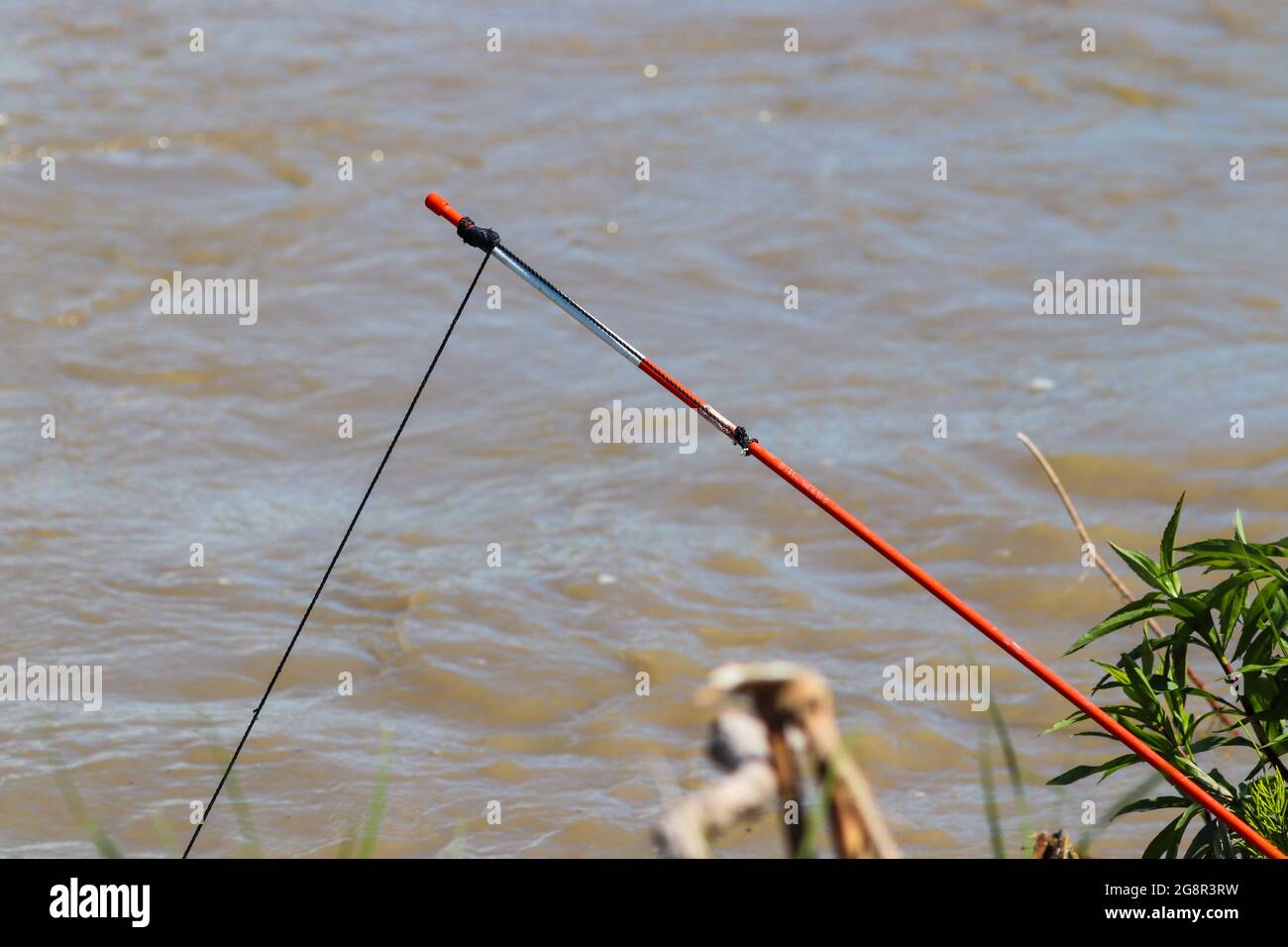 Catfish with Set line fishing alone the Niobrara River in Nebraska