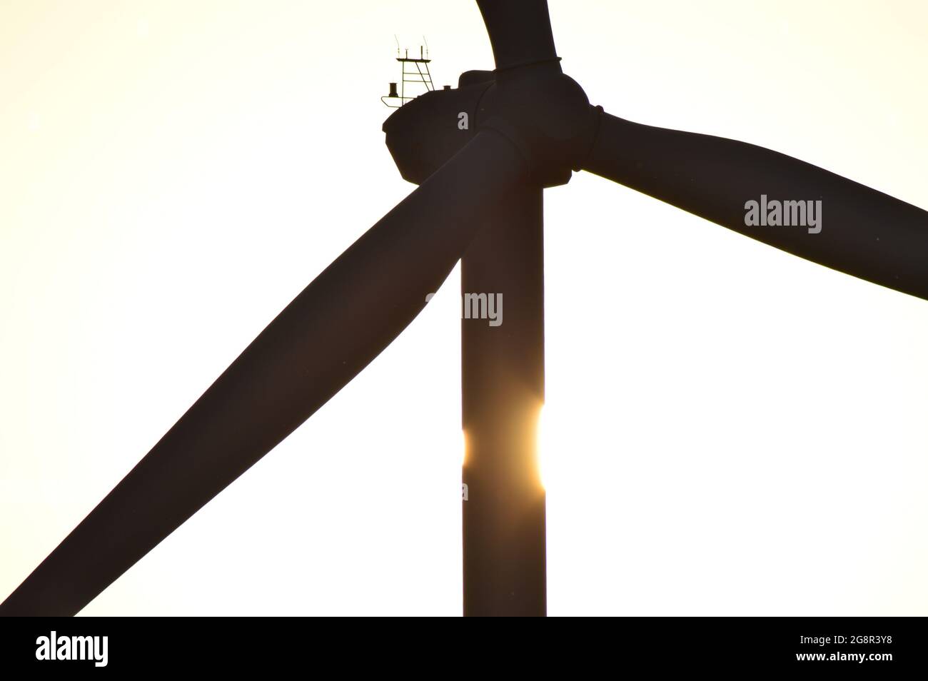 Wind Turbine Silhouette during Sunset over the Mountains Stock Photo ...