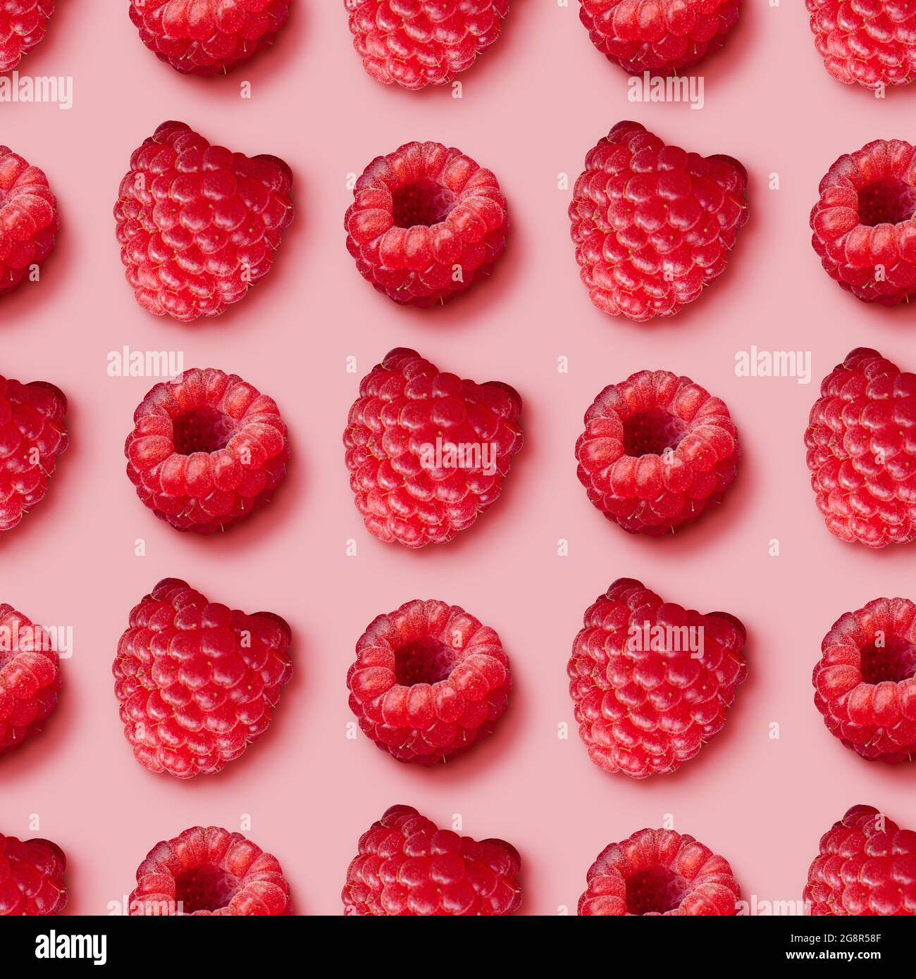 Collage Pink Raspberry Contemporary art collage. Pattern in minimalistic style. Ripe juicy ...