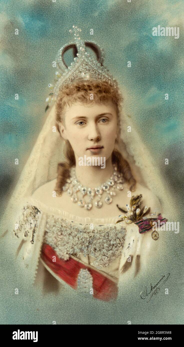 A portrait of Russian noblewoman, circa 1889 Stock Photo