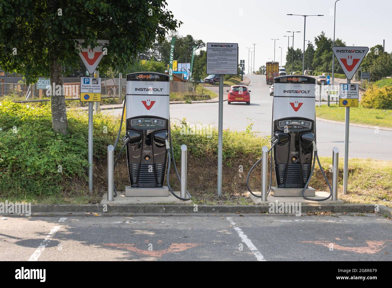 Instavolt electric charging points at various charging stations in